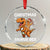 Funny Xmas Crystal Glass Ornament Gingerbread Riding Dinosaur Christmas Saurus Rex TS09 Transparent Glass 3'' Circle Print Your Wear