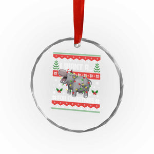 Funny Xmas Crystal Glass Ornament I Want A Hippopotamus For Xmas Moo Deng Ugly Gift TS10 Print Your Wear