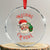Funny Xmas Crystal Glass Ornament Nothing For You Whore Santa Middle Finger TS09 Transparent Glass 3'' Circle Print Your Wear