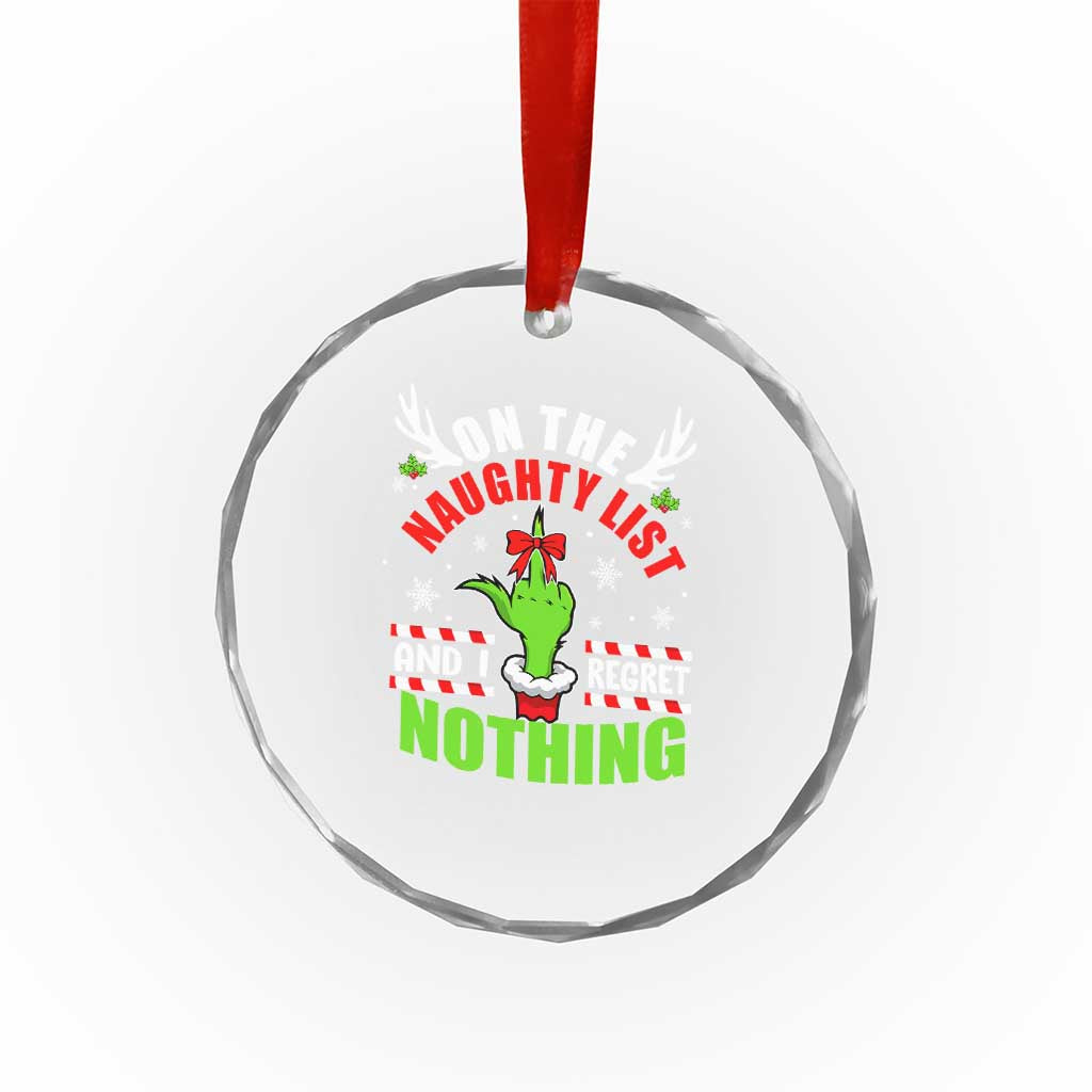Funny Xmas Crystal Glass Ornament On The List Of Naughty And I Regret Nothing TS09 Print Your Wear