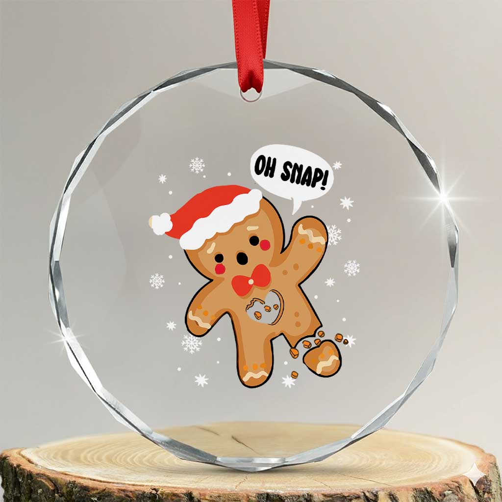 Funny Xmas Crystal Glass Ornament Op Snap Gingerbread Broken Heart TS09 Transparent Glass 3'' Circle Print Your Wear