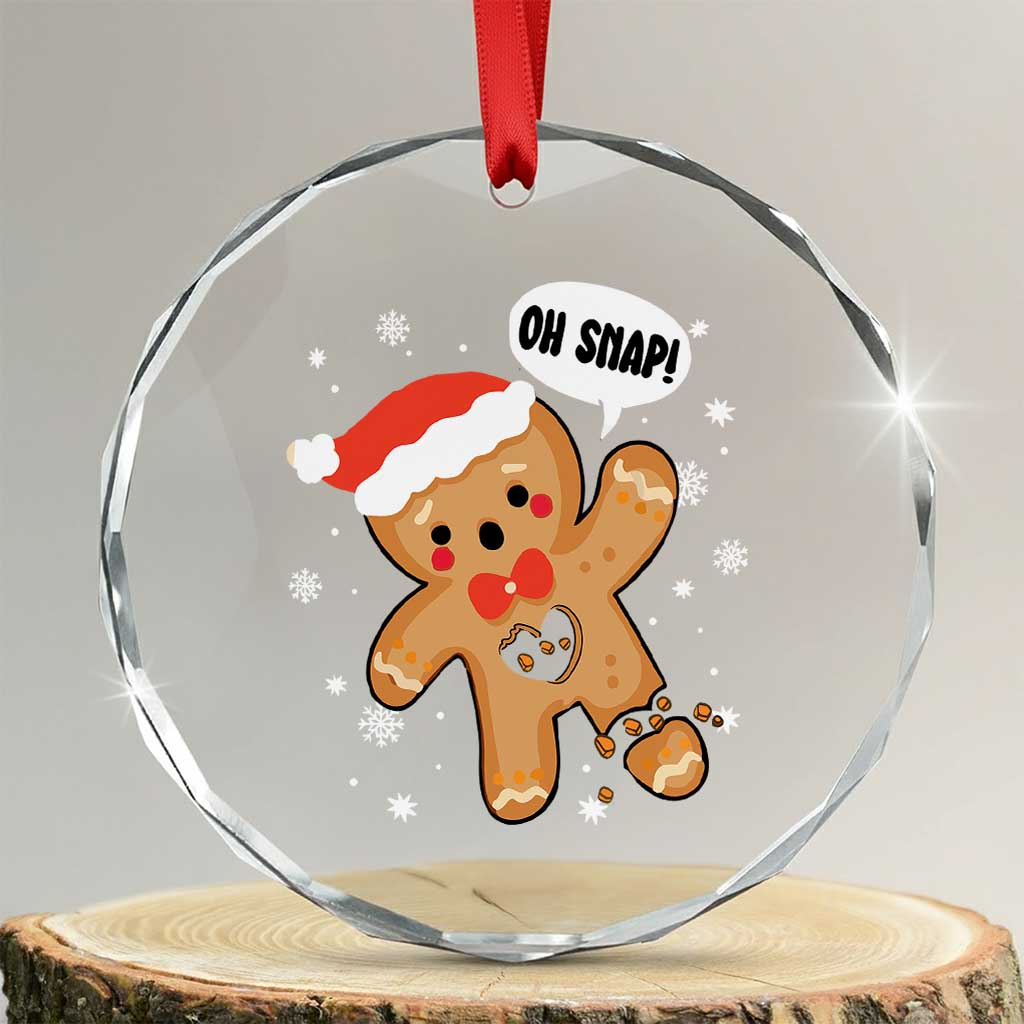 Funny Xmas Crystal Glass Ornament Op Snap Gingerbread Broken Heart TS09 Transparent Glass 3'' Circle Print Your Wear