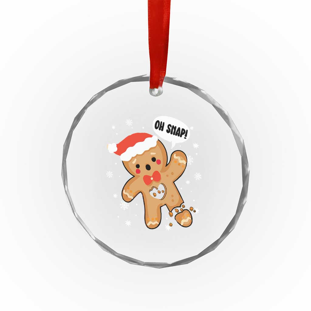 Funny Xmas Crystal Glass Ornament Op Snap Gingerbread Broken Heart TS09 Print Your Wear