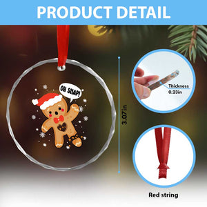 Funny Xmas Crystal Glass Ornament Op Snap Gingerbread Broken Heart TS09 Print Your Wear