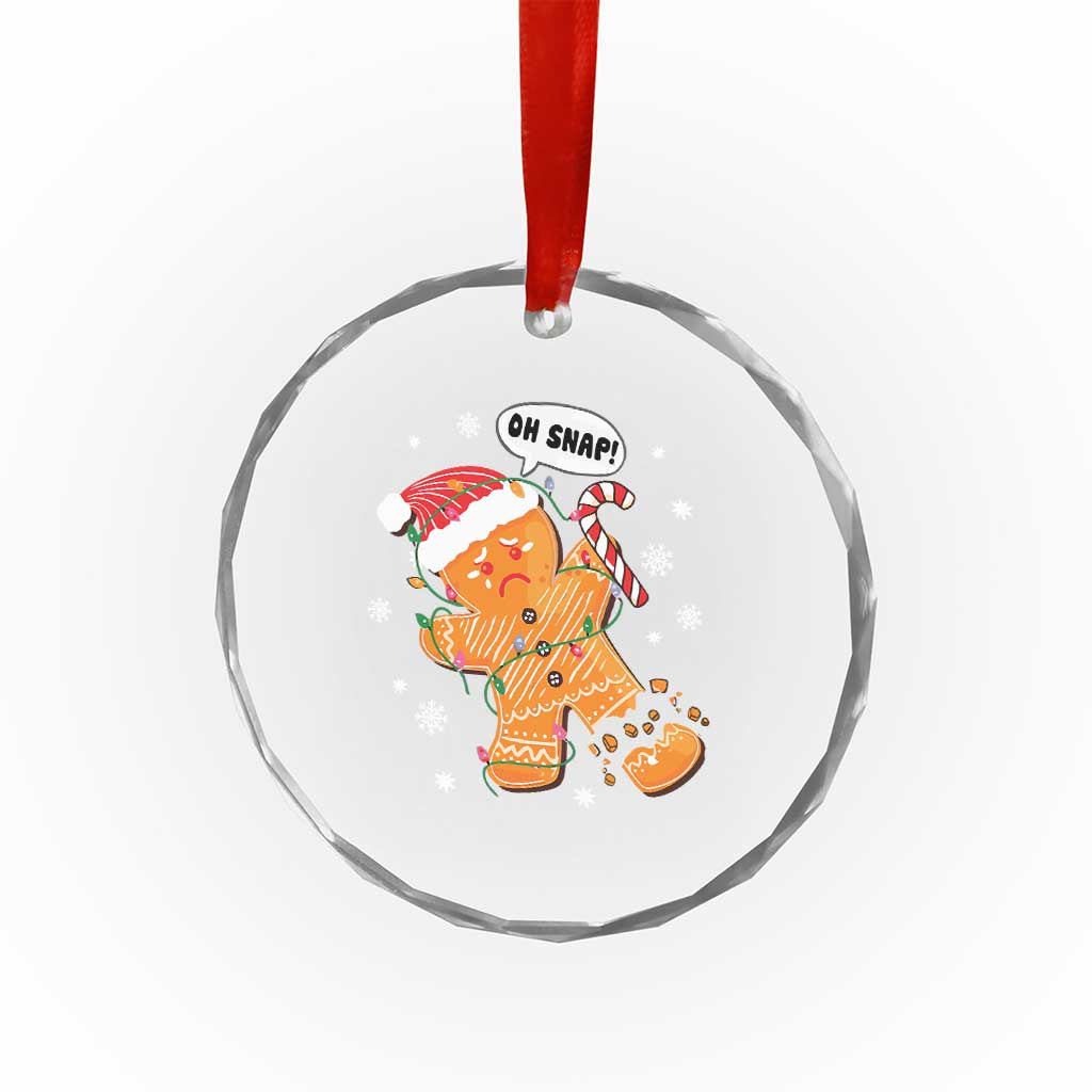 Funny Xmas Crystal Glass Ornament Op Snap Gingerbread Broken Leg TS09 Print Your Wear