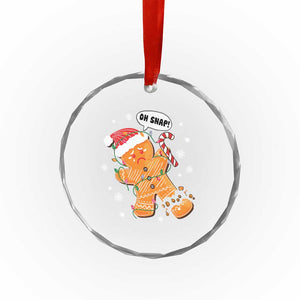 Funny Xmas Crystal Glass Ornament Op Snap Gingerbread Broken Leg TS09 Print Your Wear