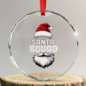 Funny Xmas Crystal Glass Ornament Santa Squad Team Family Crew TS11 Transparent Glass 3'' Circle Print Your Wear