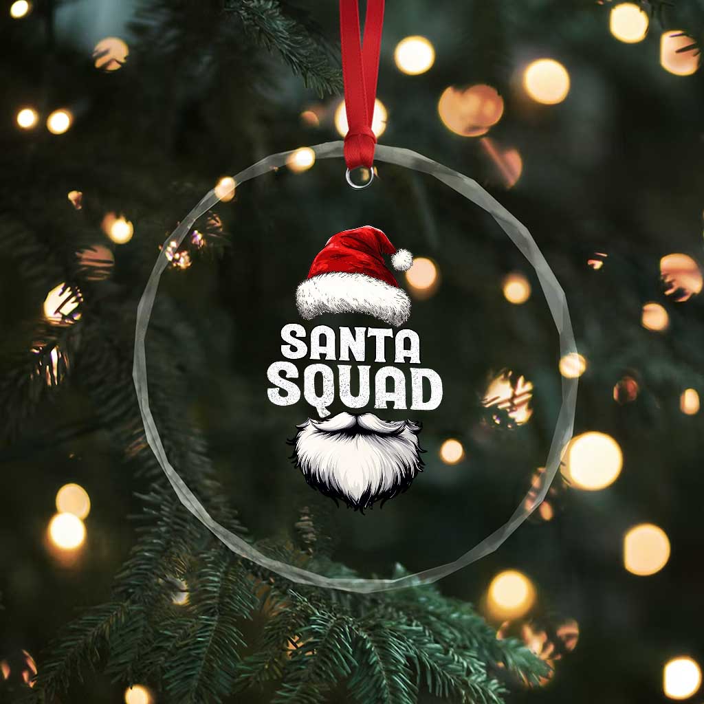 Funny Xmas Crystal Glass Ornament Santa Squad Team Family Crew TS11 Print Your Wear