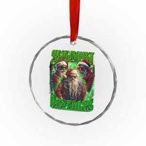 Funny Xmas Crystal Glass Ornament Skibidi Rizzmas Cool Santa Rizz TS09 Print Your Wear