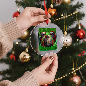 Funny Xmas Crystal Glass Ornament Skibidi Rizzmas Cool Santa Rizz TS09 Print Your Wear