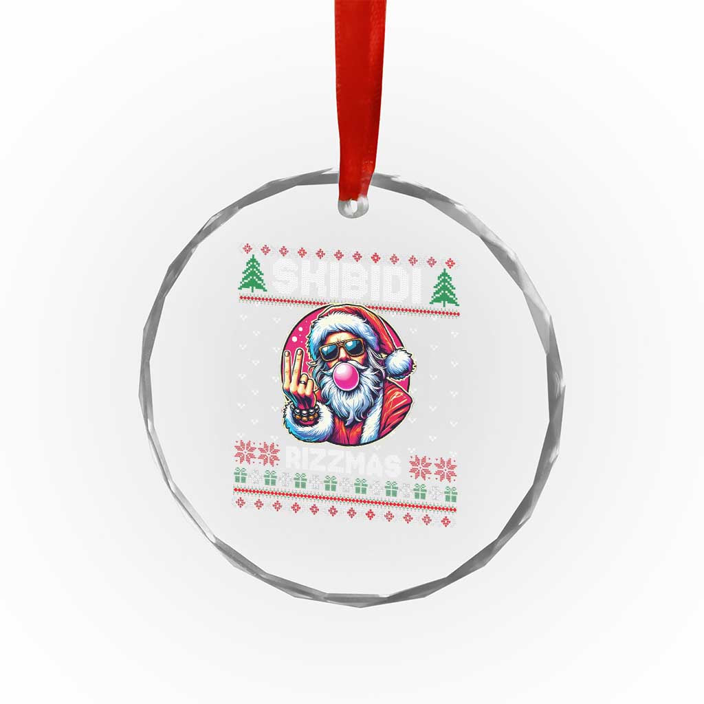 Funny Xmas Crystal Glass Ornament Skibidi Rizzmas Santa Bubble Gum TS09 Print Your Wear