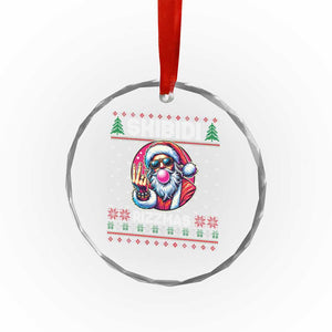 Funny Xmas Crystal Glass Ornament Skibidi Rizzmas Santa Bubble Gum TS09 Print Your Wear
