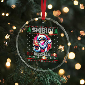 Funny Xmas Crystal Glass Ornament Skibidi Rizzmas Santa Bubble Gum TS09 Print Your Wear