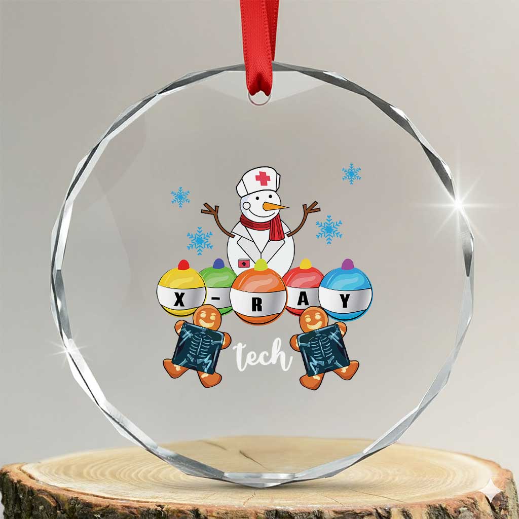 Funny Xmas Crystal Glass Ornament Snowman Nurse Xray Gingerbread TS09 Transparent Glass 3'' Circle Print Your Wear