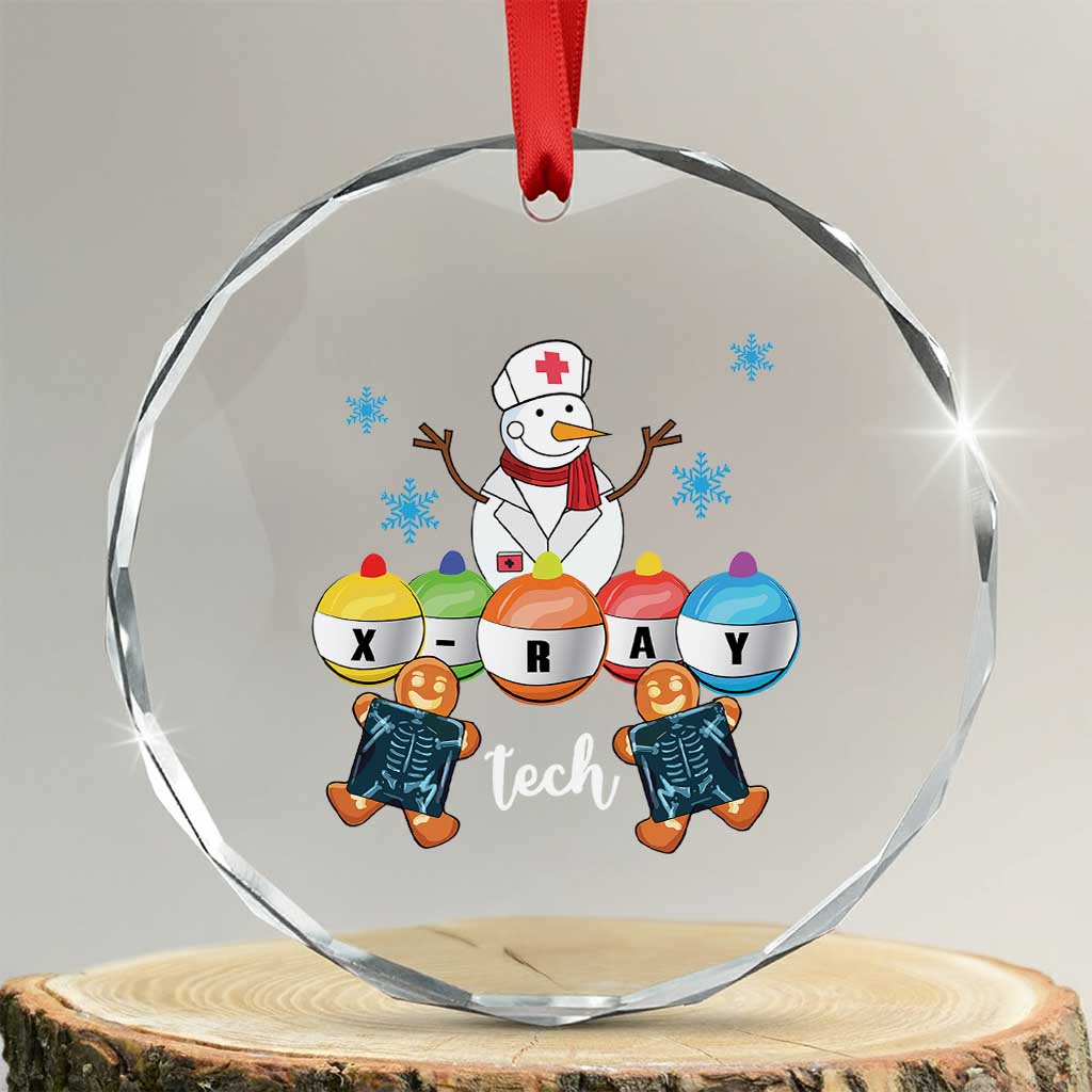 Funny Xmas Crystal Glass Ornament Snowman Nurse Xray Gingerbread TS09 Transparent Glass 3'' Circle Print Your Wear