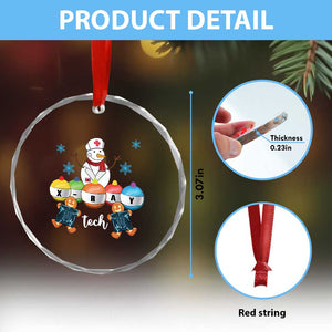 Funny Xmas Crystal Glass Ornament Snowman Nurse Xray Gingerbread TS09 Print Your Wear