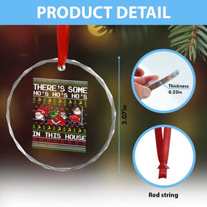 Funny Xmas Crystal Glass Ornament There's Some Horrors In This House Sexy Santa Claus Ugly Xmas TS10 Print Your Wear