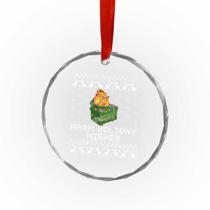 Funny Xmas Crystal Glass Ornament Warm Holiday Wishes Dumpster Fire TS10 Print Your Wear