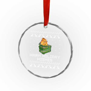 Funny Xmas Crystal Glass Ornament Warm Holiday Wishes Dumpster Fire TS10 Print Your Wear
