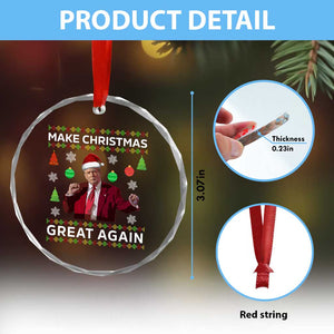 Funny Xmas Dancing Trump Crystal Glass Ornament Make Christmas Great Again TS10 Print Your Wear