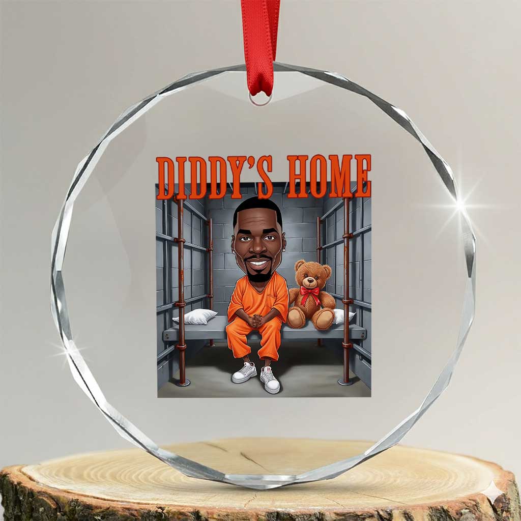 Funny Xmas Diddy Party Diddy Home Crystal Glass Ornament TS09 Transparent Glass 3'' Circle Print Your Wear