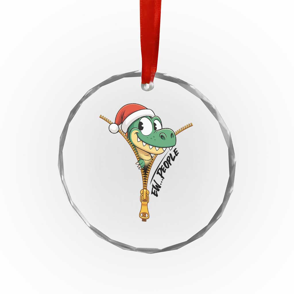 Funny Xmas Dinosaur Crystal Glass Ornament Ew People Xmas Gift TS12 Print Your Wear