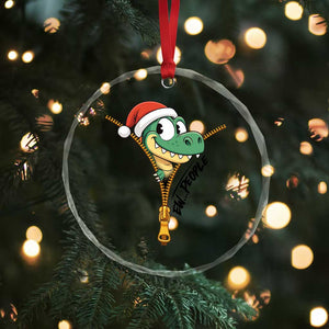 Funny Xmas Dinosaur Crystal Glass Ornament Ew People Xmas Gift TS12 Print Your Wear