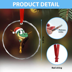 Funny Xmas Dinosaur Crystal Glass Ornament Ew People Xmas Gift TS12 Print Your Wear