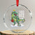 Funny Xmas Dinosaur Crystal Glass Ornament Tree Rex Dinosaur Xmas Tree TS11 Transparent Glass 3'' Circle Print Your Wear