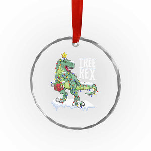 Funny Xmas Dinosaur Crystal Glass Ornament Tree Rex Dinosaur Xmas Tree TS11 Print Your Wear
