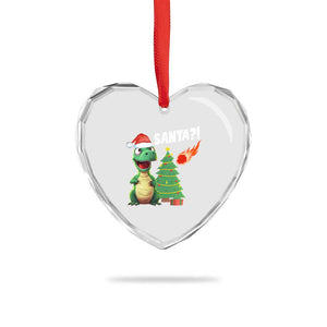 Funny Xmas Dinosaurs Extinction Heart Crystal Glass Ornament Is That Santa Cute Dino TS09 Print Your Wear