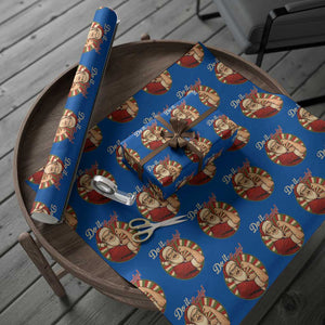 Funny Xmas Do It Lady Wrapping Paper Roll Mustache Guy Meme Santa Cosplay TS11 Blue Print Your Wear