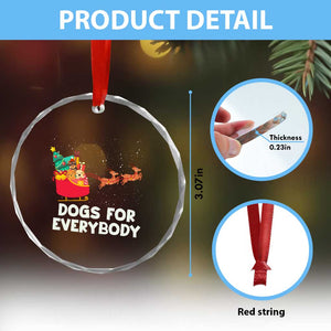 Funny Xmas Dog Crystal Glass Ornament Dogs For Everybody Sleigh TS09 Print Your Wear