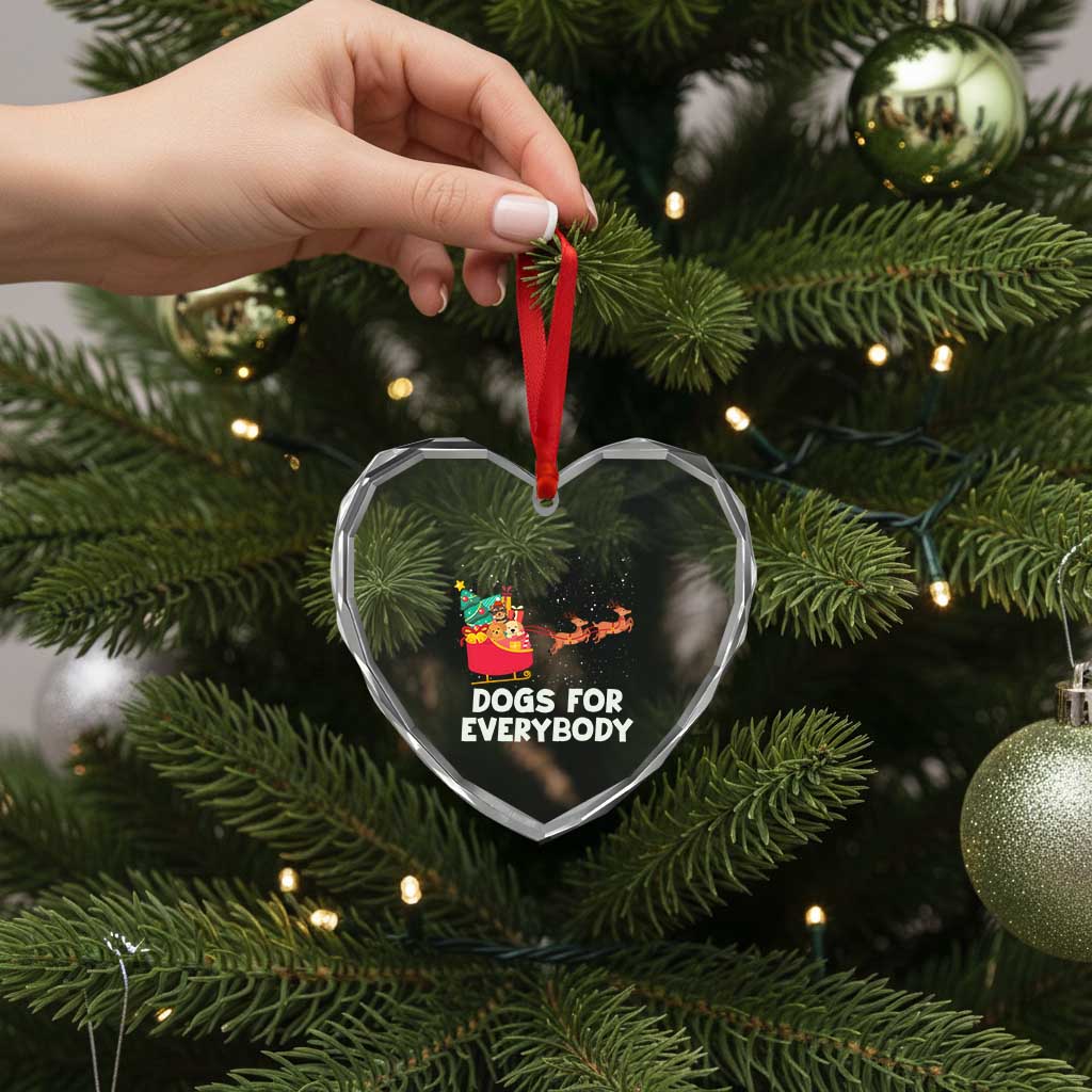 Funny Xmas Dog Heart Crystal Glass Ornament Dogs For Everybody Sleigh TS09 Print Your Wear