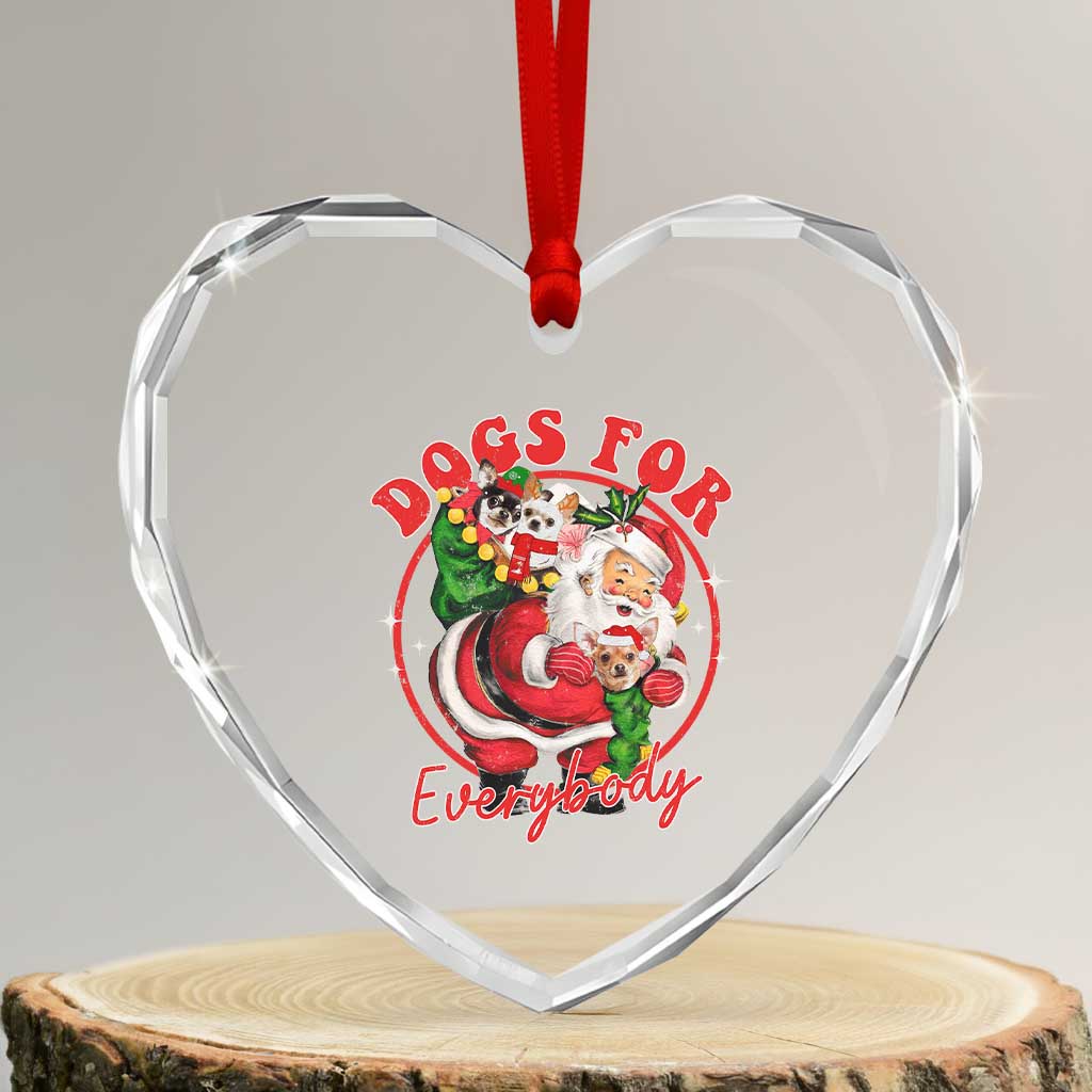 Funny Xmas Dog Owner Heart Crystal Glass Ornament Dogs For Everybody Santa Sack Chihuahua TS11 Transparent Glass 3'' Heart Print Your Wear