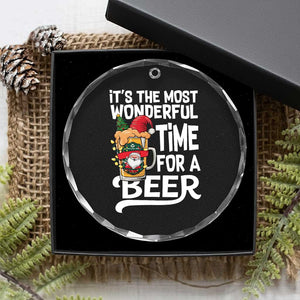 Funny Xmas Drinking Crystal Glass Ornament It is The Most Wonderful Time For A Beer TS12 Print Your Wear