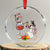 Funny Xmas Drinking Party Crystal Glass Ornament Snowman Cheer Wine TS09 Transparent Glass 3'' Circle Print Your Wear