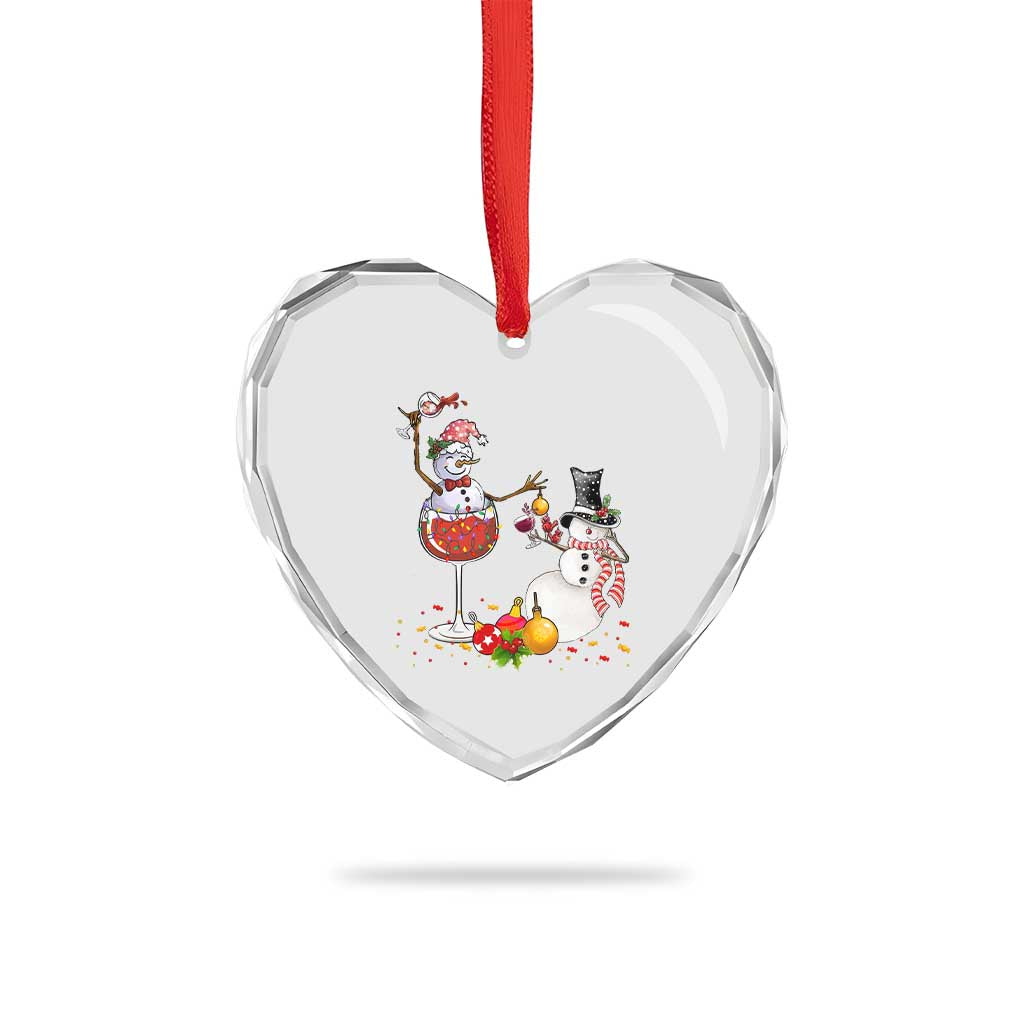 Funny Xmas Drinking Party Heart Crystal Glass Ornament Snowman Cheer Wine TS09 Print Your Wear