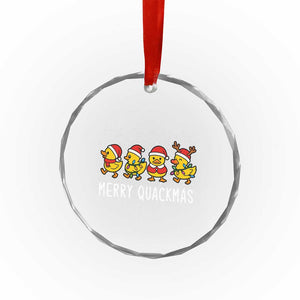 Funny Xmas Duck Crystal Glass Ornament Merry Quackmas Gift TS12 Transparent Glass 3'' Circle Print Your Wear