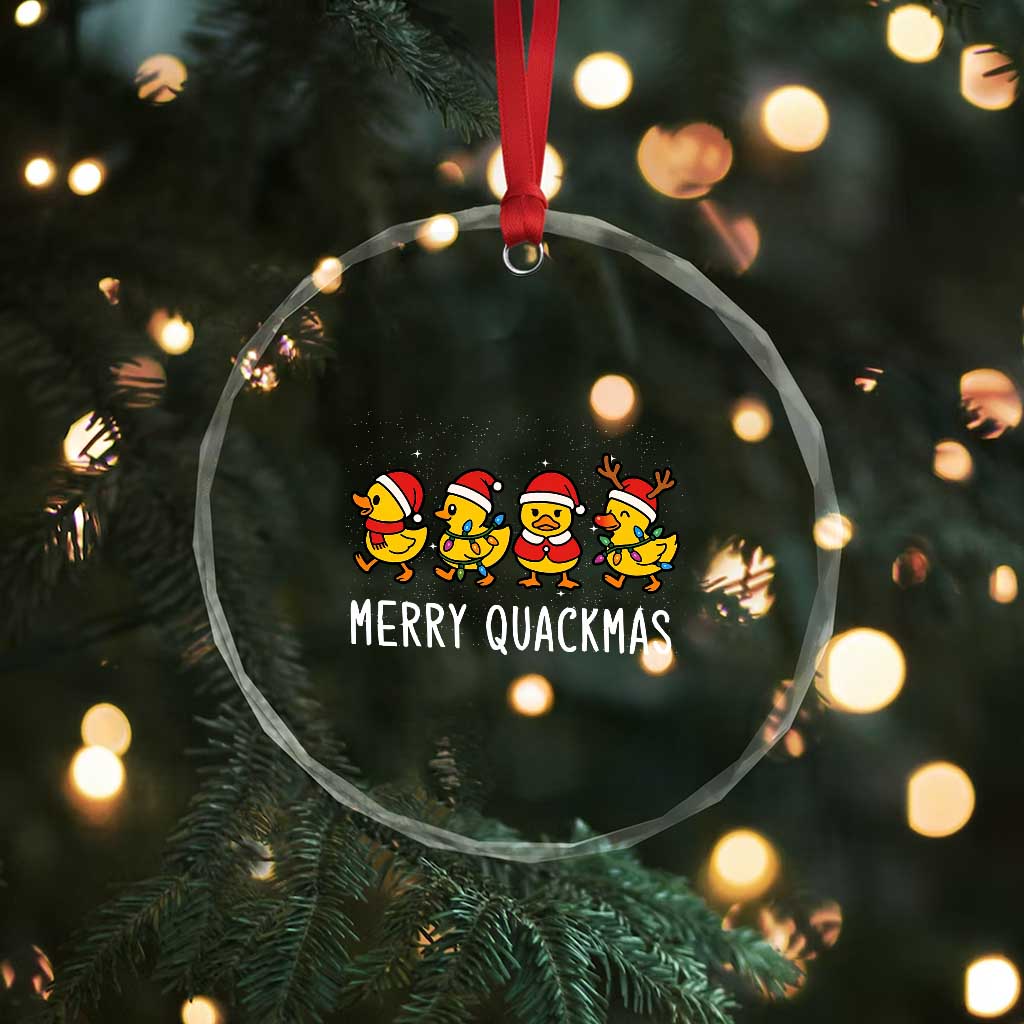 Funny Xmas Duck Crystal Glass Ornament Merry Quackmas Gift TS12 Print Your Wear