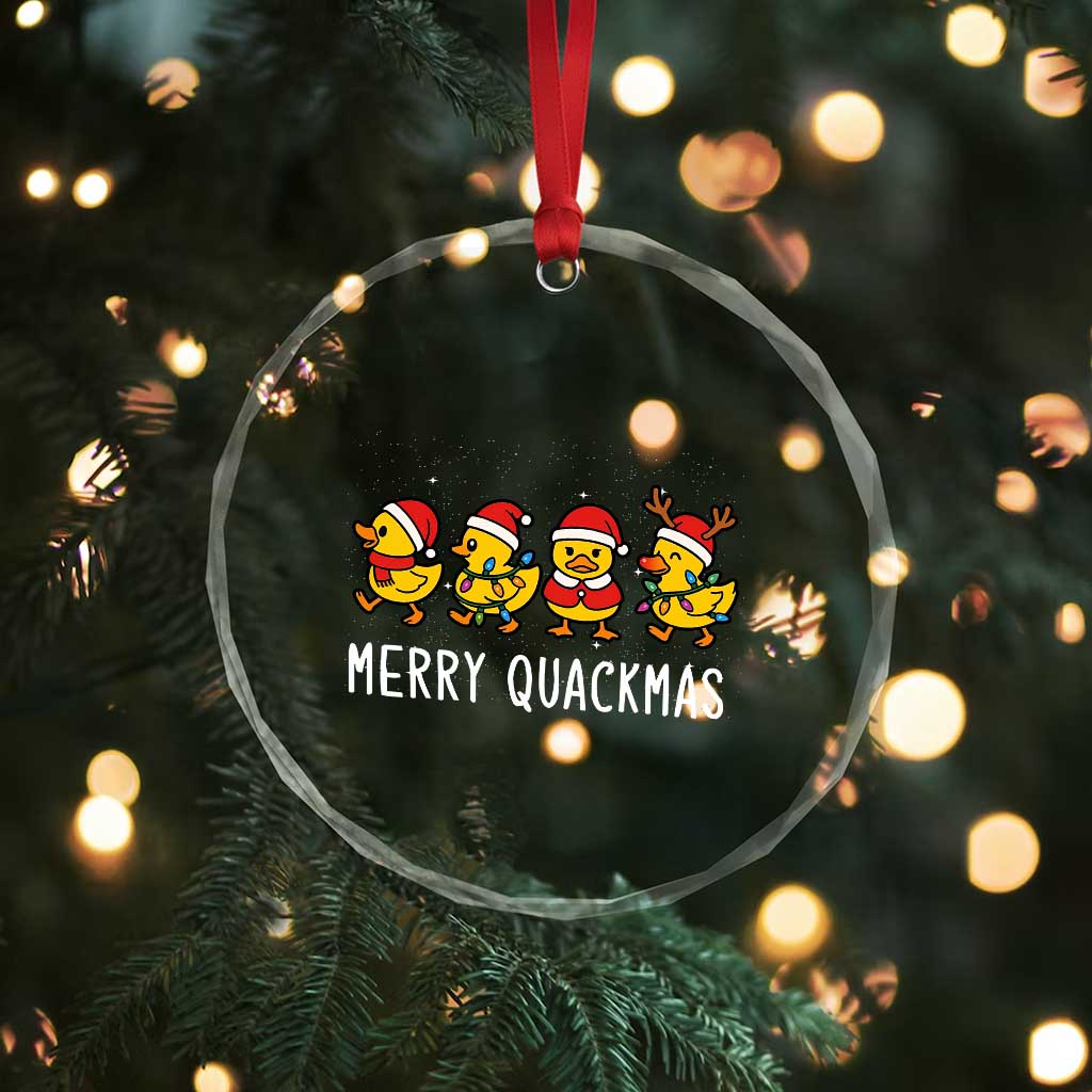 Funny Xmas Duck Crystal Glass Ornament Merry Quackmas Gift TS12 Print Your Wear