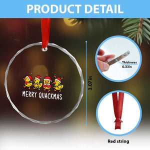 Funny Xmas Duck Crystal Glass Ornament Merry Quackmas Gift TS12 Print Your Wear