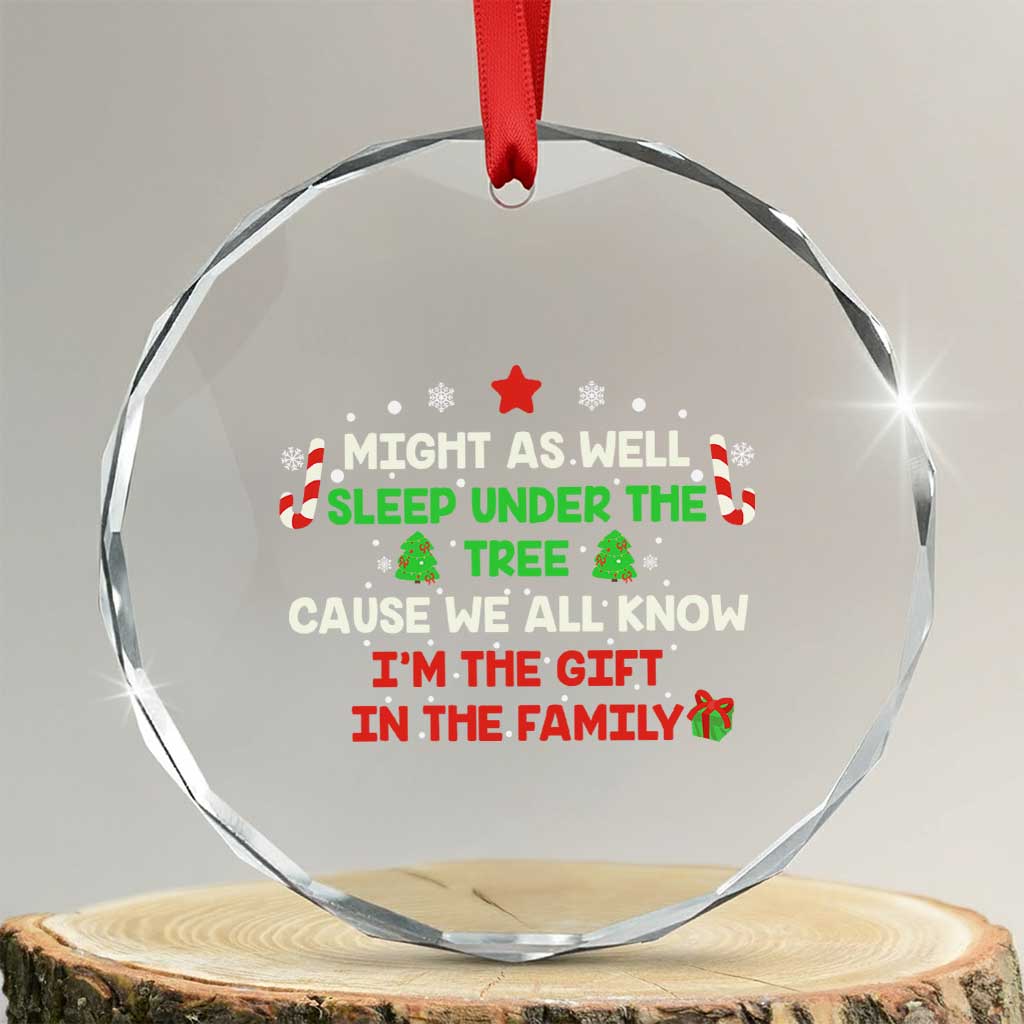 Funny Xmas Family Crystal Glass Ornament Kids Teens Christmas Pajamas Boys Girls Xmas Pajamas Gift TS10 Transparent Glass 3'' Circle Print Your Wear