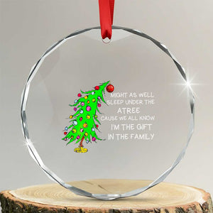 Funny Xmas Family Crystal Glass Ornament Kids Teens Christmas Pajamas Girls Boys Xmas Pajamas Gift TS10 Transparent Glass 3'' Circle Print Your Wear