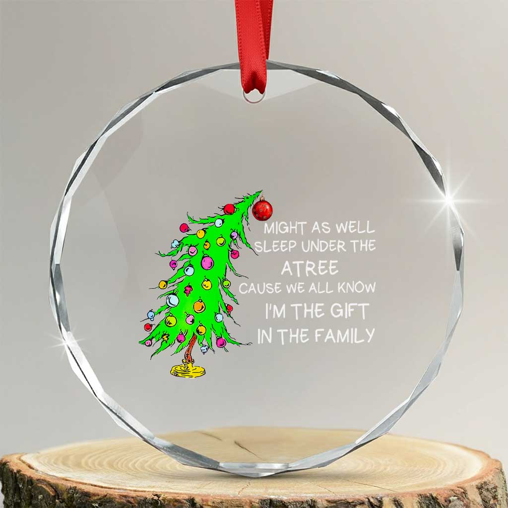 Funny Xmas Family Crystal Glass Ornament Kids Teens Christmas Pajamas Girls Boys Xmas Pajamas Gift TS10 Transparent Glass 3'' Circle Print Your Wear
