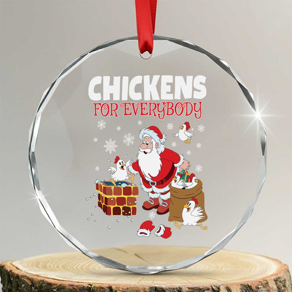 Funny Xmas Farmer Crystal Glass Ornament Chickens For Everybody TS09 Transparent Glass 3'' Circle Print Your Wear
