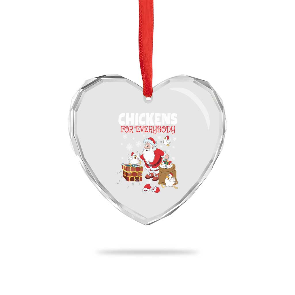 Funny Xmas Farmer Heart Crystal Glass Ornament Chickens For Everybody TS09 Print Your Wear