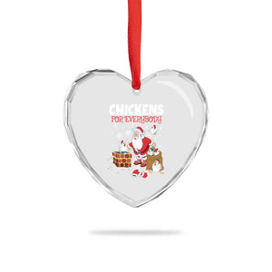 Funny Xmas Farmer Heart Crystal Glass Ornament Chickens For Everybody TS09 Print Your Wear