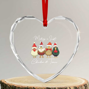 Funny Xmas Farmer Heart Crystal Glass Ornament Making A List Chicken It Twice TS09 Transparent Glass 3'' Heart Print Your Wear