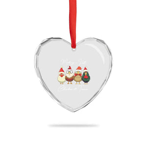 Funny Xmas Farmer Heart Crystal Glass Ornament Making A List Chicken It Twice TS09 Print Your Wear